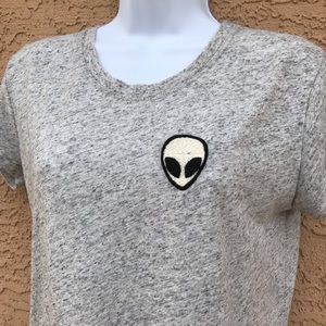 Grey Brandy Melville Comfy Alien T-shirt/Tee